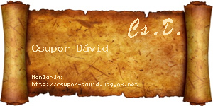 Csupor Dávid névjegykártya