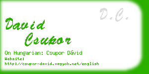 david csupor business card